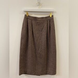 Vintage Fay Brown Houndstooth Pencil Skirt